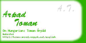 arpad toman business card