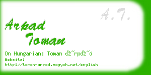 arpad toman business card
